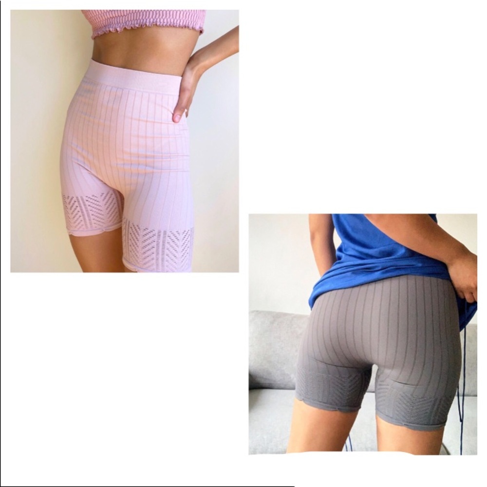 Free People Lyla Bike Shorts Charcoal Gray
